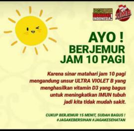 Ayo berjemur jam 10 pagi