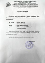 Fasilitasi SPT Pajak Tahunan di Balai Kalurahan