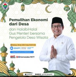 Zoom Meeting Halal Bihalal Unit Usaha Wisata Dengan Menteri 